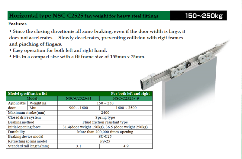 Semi Automatic Door Closer for 250Kg doors Model No : KT-5012